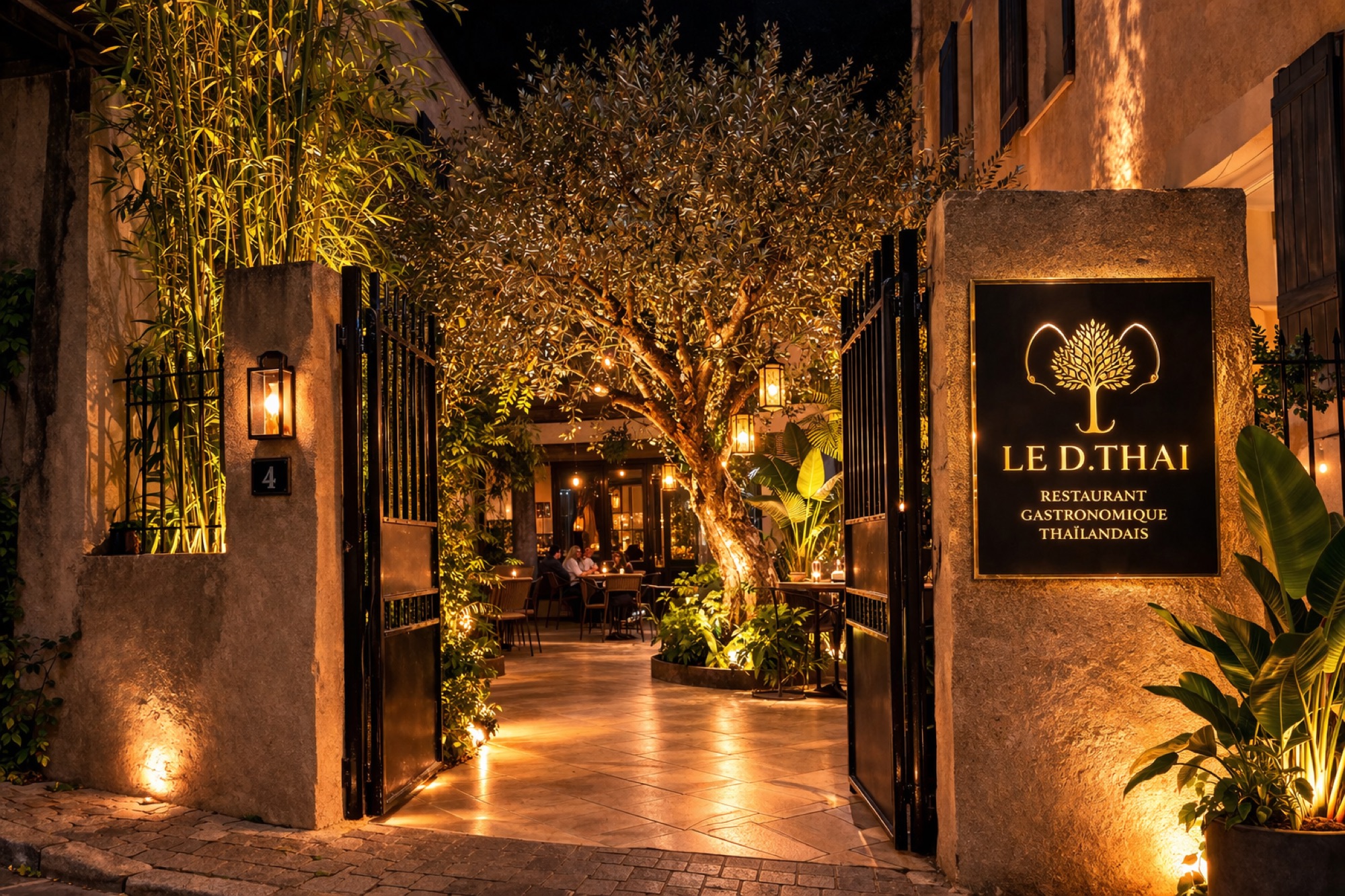 L'entrée du D.Thai à Vaison-la-Romaine, de nuit